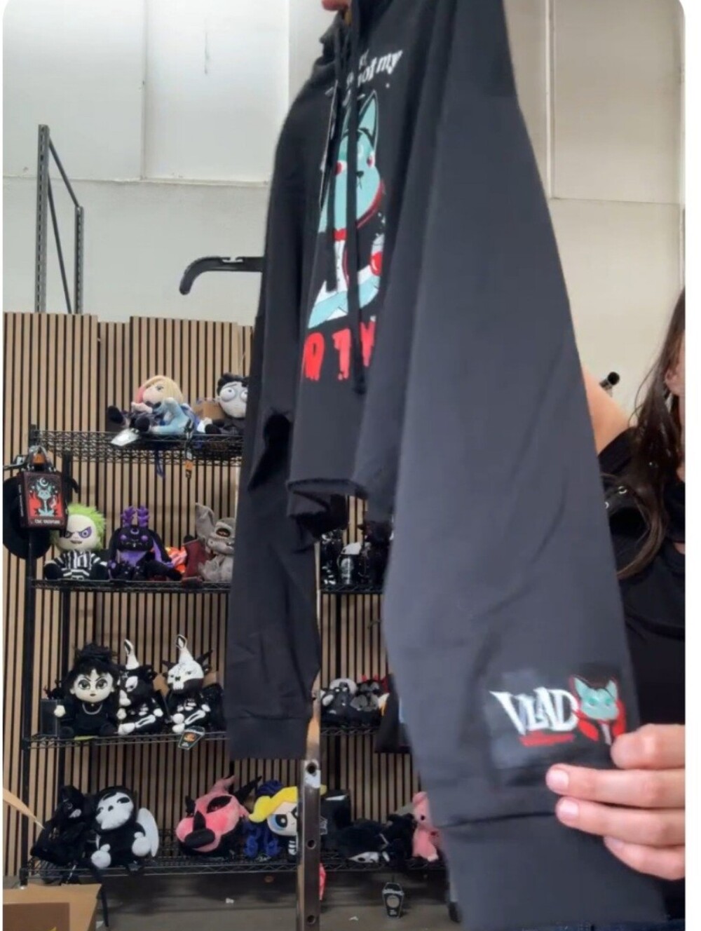 Killstar Vampurr Not My Blood Type Cropped Hoodie w/ Cat Ears Hood XL - Picture 4 of 6
